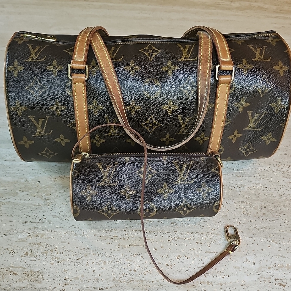 LOUIS VUITTON Papillon 30 Handbag & pouch bag M51385 Monogram Brown